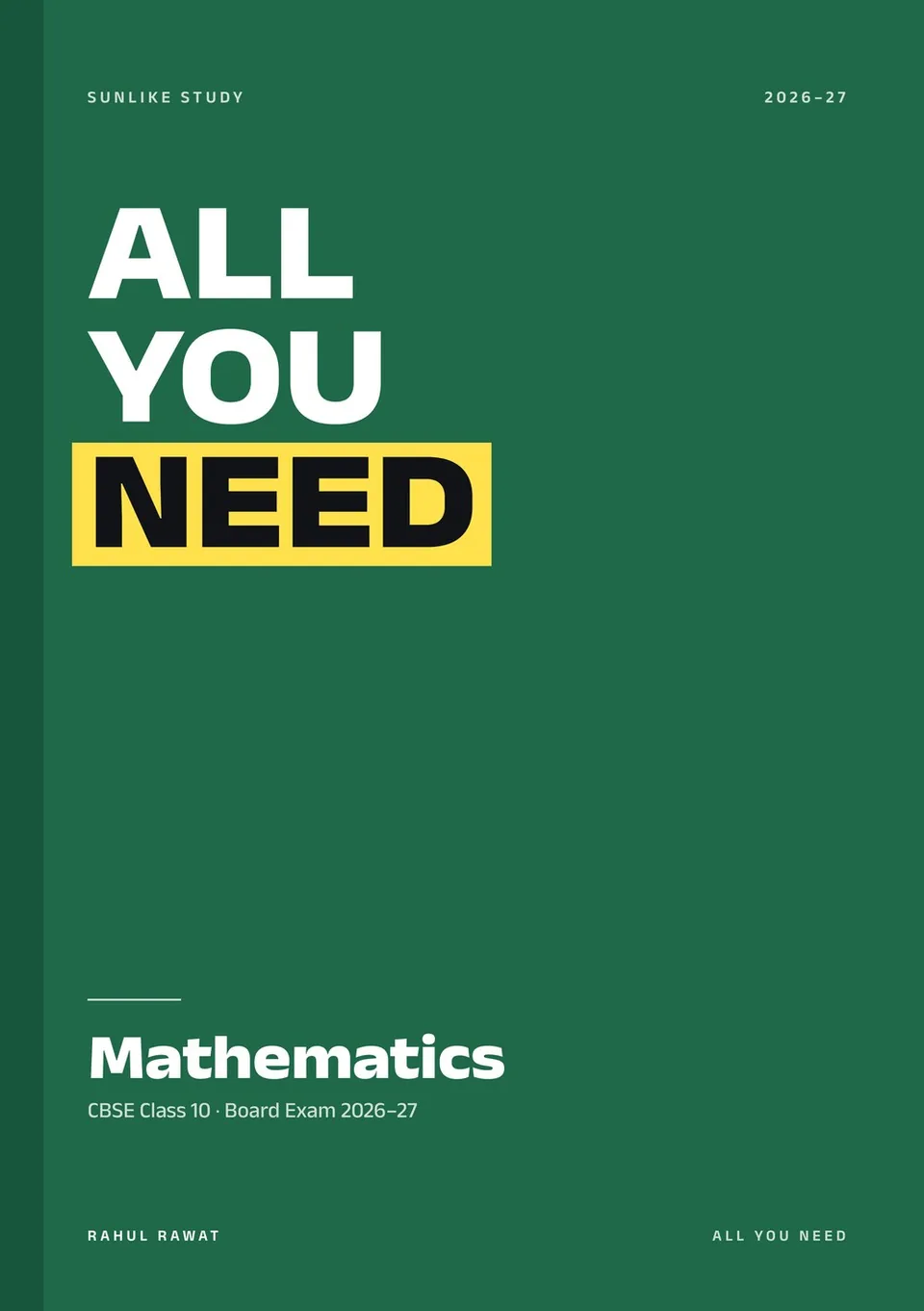 ALL YOU NEED Mathematics book by Sunlike Study, front cover