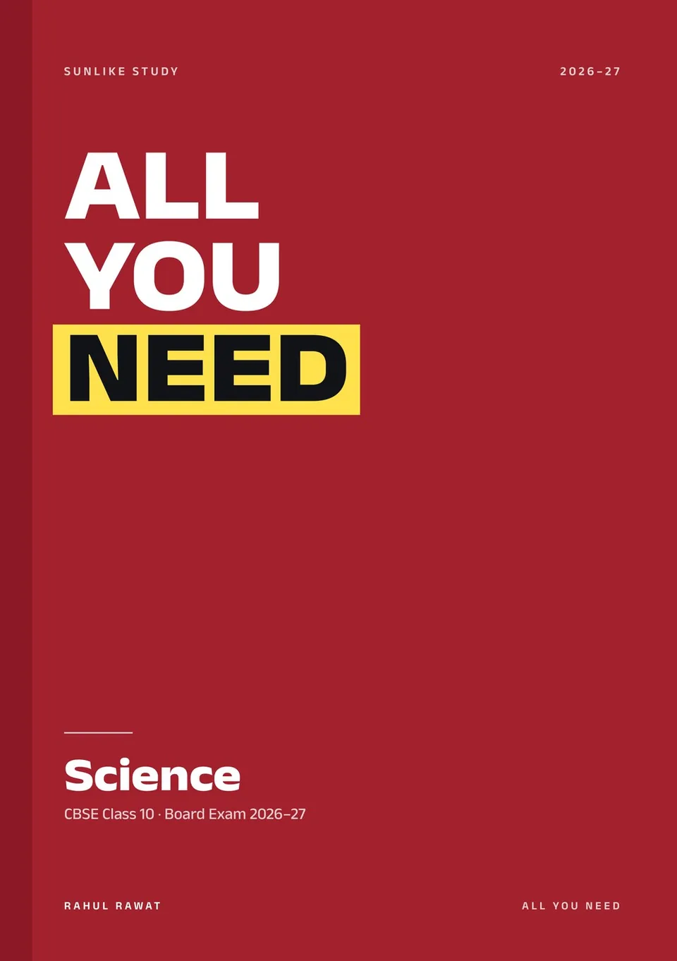 ALL YOU NEED Science book by Sunlike Study, front cover